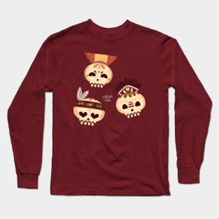 Cute nusantara skull Long Sleeve T-Shirt